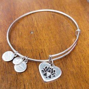 Alex and Ani Lotus Heart Bangle Bracelet